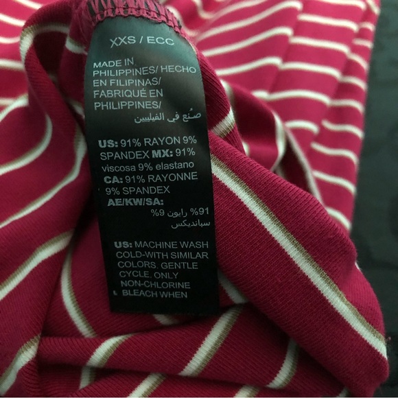 White House Black Market(WHBM) Flounce-Sleeve Stripe Knit Shift Dress - Picture 6 of 6